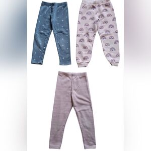 Lots of 3 fleece little girl sweat pants size Small